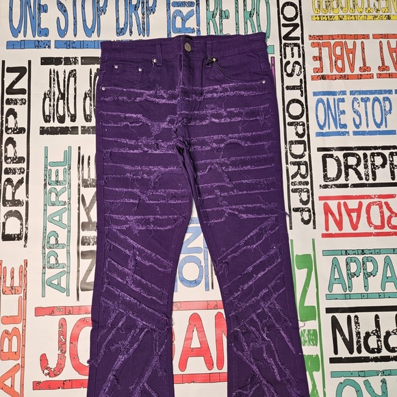 Purple ripped stacks Sz various - Picture 7 of 10